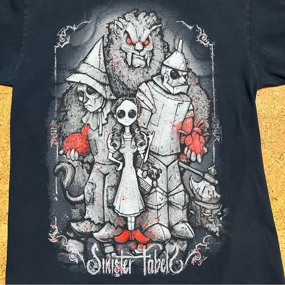 Sinister Fabels Wizard Of Oz Horror Graphic T-Shirt In Black Sz S - Picture 2 of 10